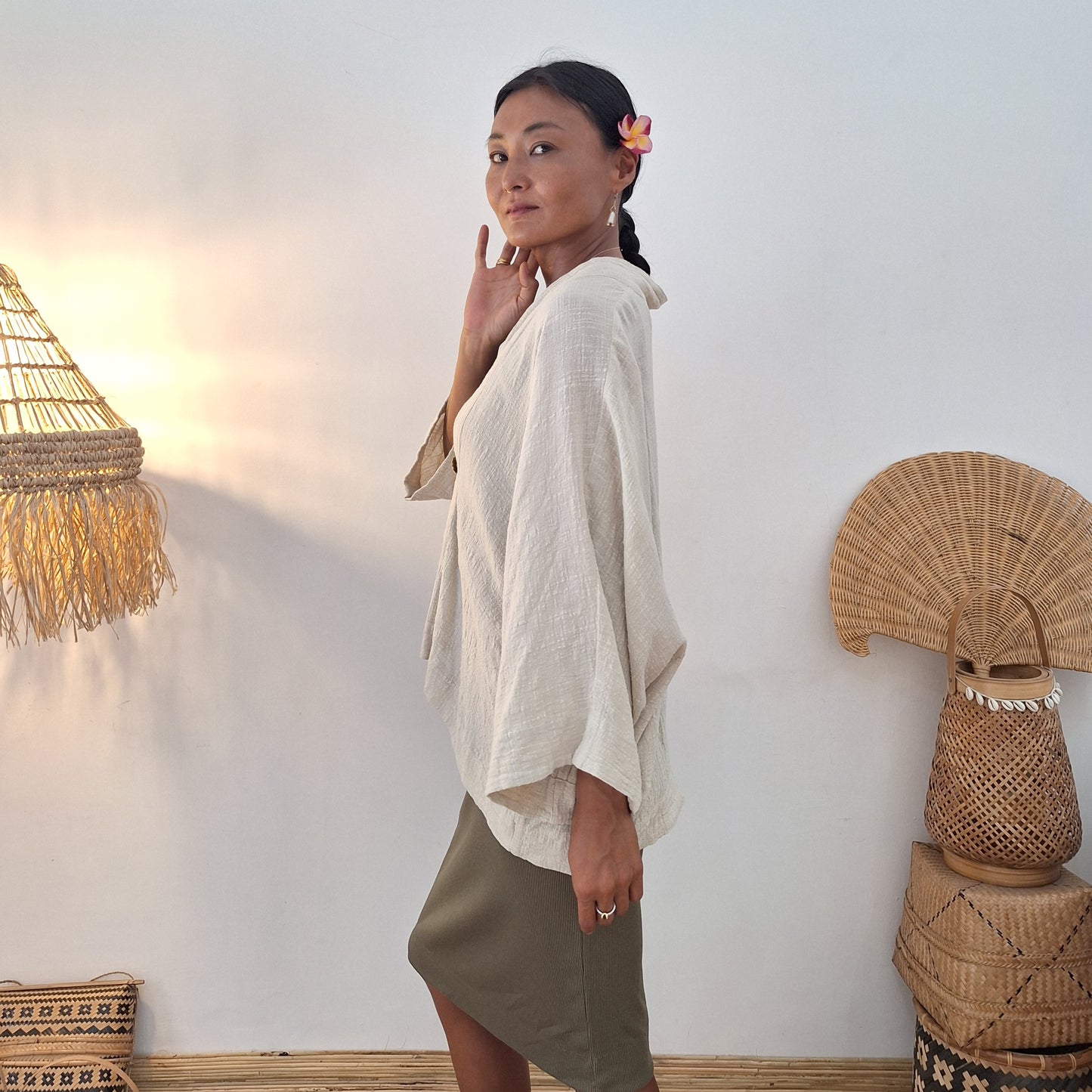 KIMONO MELATI SHORT / BEIGE