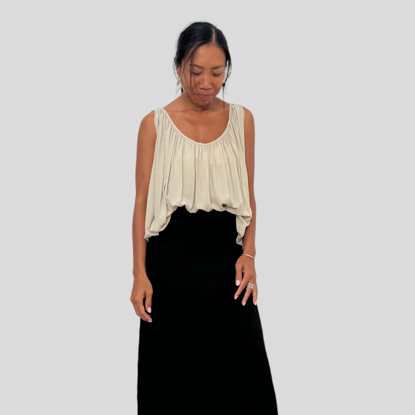 BAMBOO MANA LONG SKIRT / BLACK