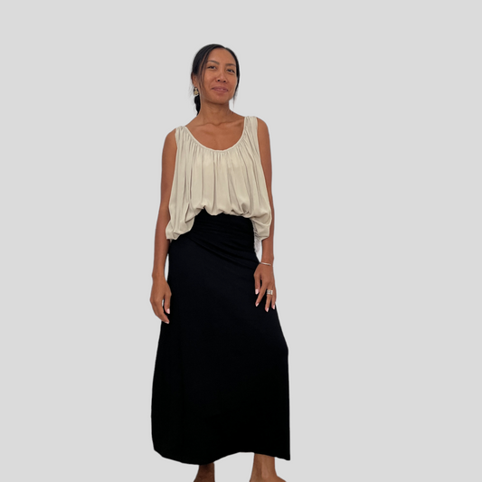 BAMBOO MANA LONG SKIRT / BLACK