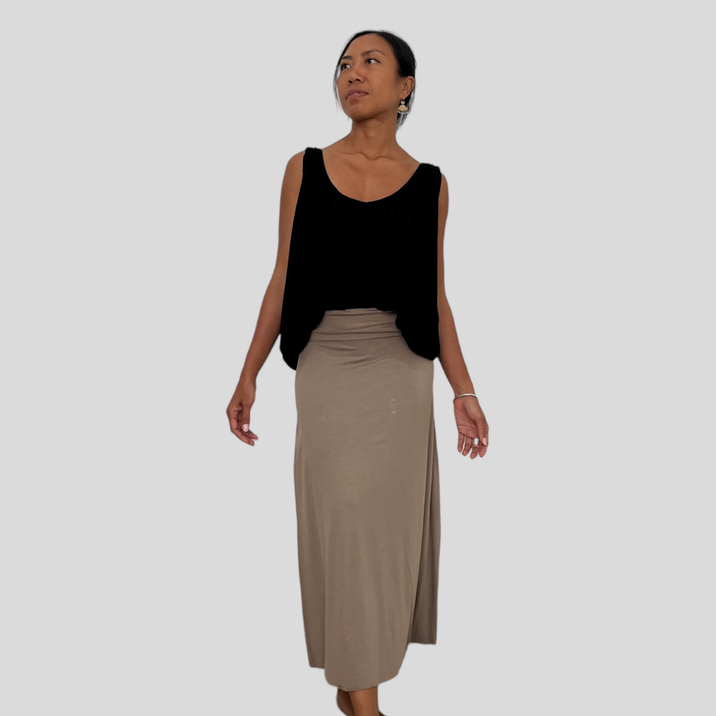 BAMBOO MANA LONG SKIRT / MOCHA