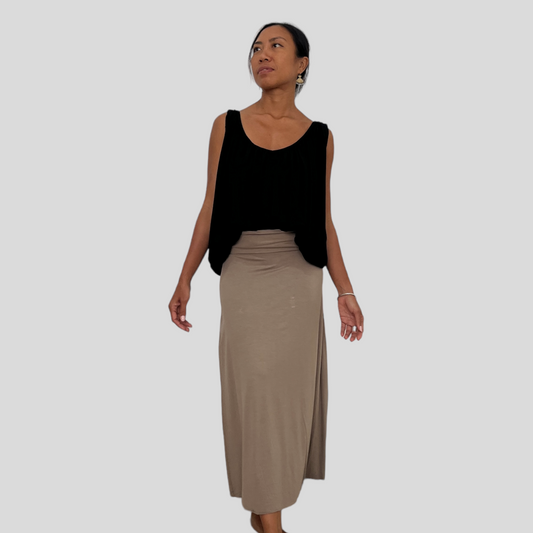 BAMBOO MANA LONG SKIRT / MOCHA